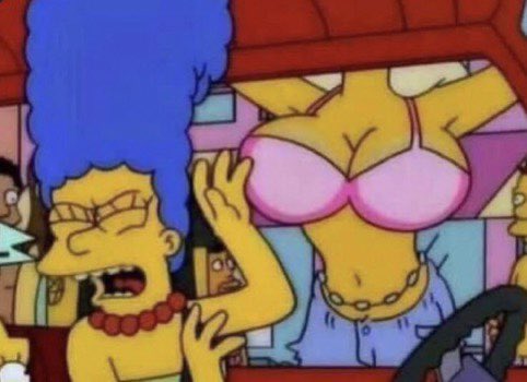 Marge simpson boob boobies Blank Meme Template