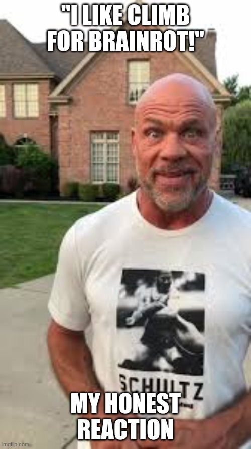 "i like climb for brainrot!"; my honest reaction | image tagged in why,gentlemen it is with great pleasure to inform you that | made w/ Imgflip meme maker