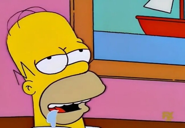 Homer Simpson drooling Blank Meme Template