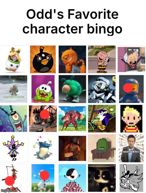 image tagged in odd's favorite character bingo | made w/ Imgflip meme maker