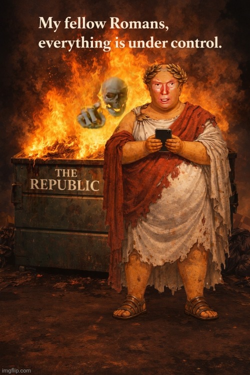 Rome | image tagged in nero,iran,dumpster fire,republic,maga | made w/ Imgflip meme maker