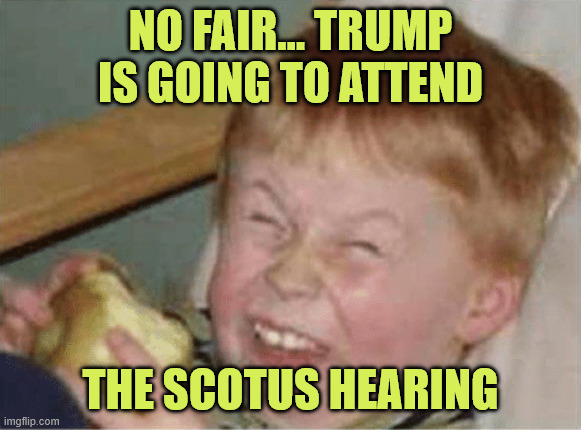 sour apple | No fair... Trump is going to attend The SCOTUS hearing | image tagged in sour apple | made w/ Imgflip meme maker