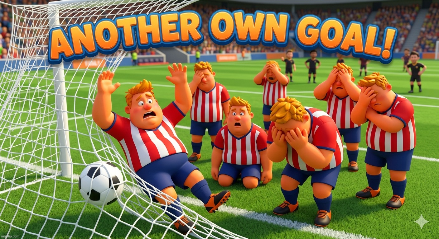 image tagged in usa,iran,trump,taco,own goal | made w/ Imgflip meme maker