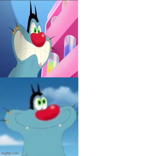 The Drake meme but it's Oggy Blank Meme Template