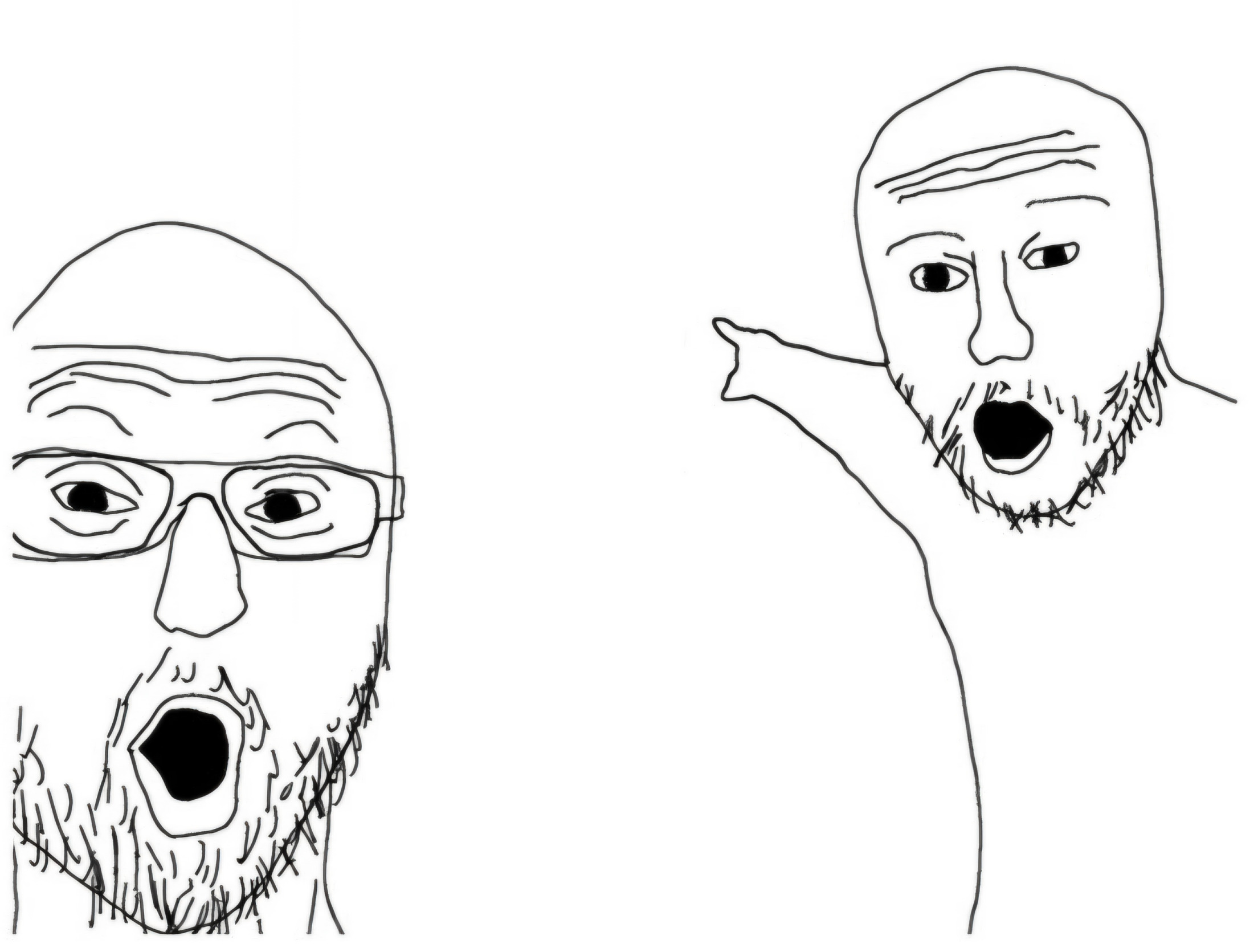 Soyjak Pointing Blank Meme Template