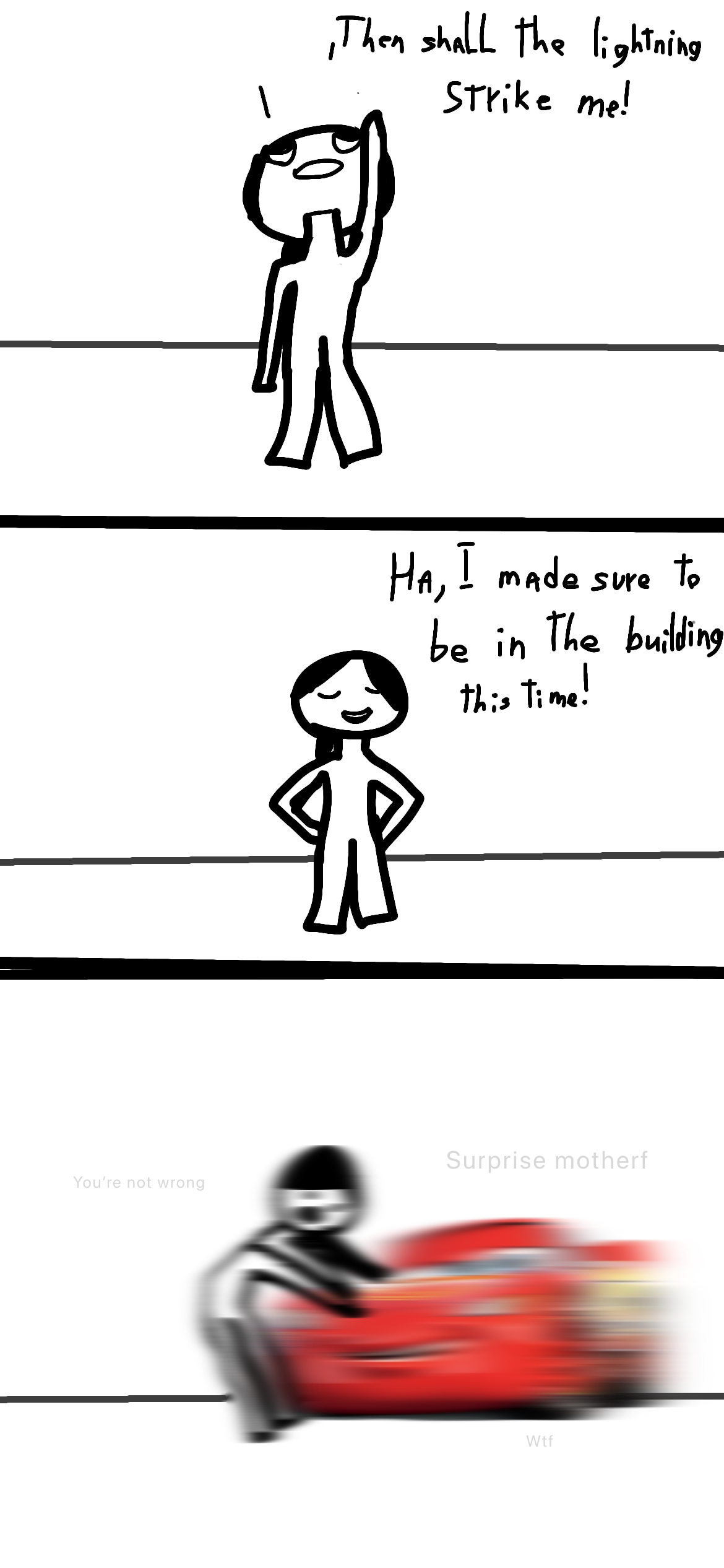 High Quality Then shall the lightning strike me Blank Meme Template