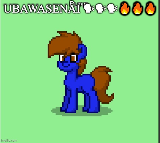 Pony Pump except in Pony Town | UBAWASENAI 🗣🗣🗣🔥🔥🔥 | image tagged in pony pump except in pony town | made w/ Imgflip meme maker
