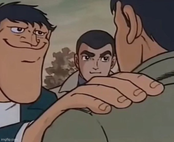 Big chin guy holding shoulder | image tagged in big chin guy holding shoulder | made w/ Imgflip meme maker