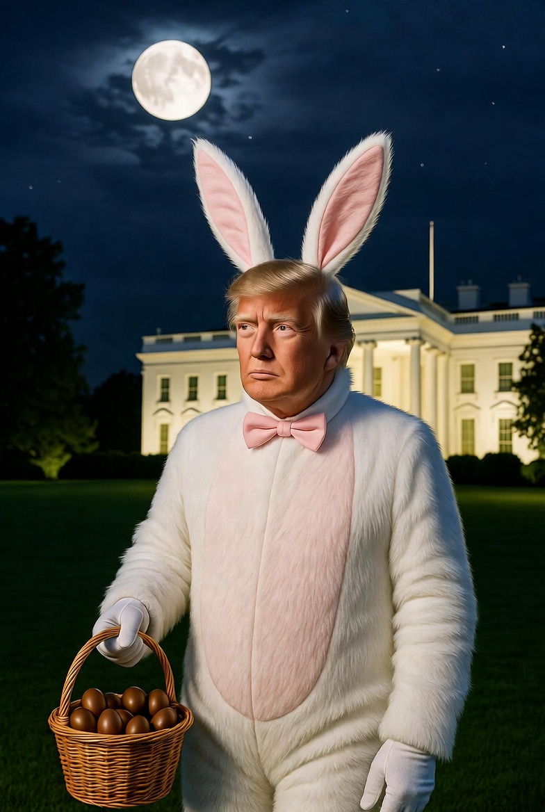 The Great Easter Rabbit full moon Donald Trump Blank Meme Template