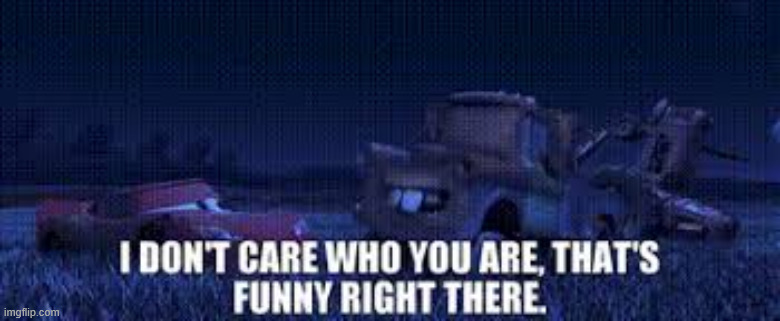 image tagged in i don't care who you are that's funny right there | made w/ Imgflip meme maker