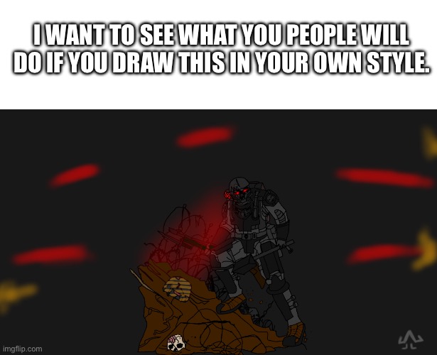 Krieg | I want to see what you people will do if you draw this in your own style. | image tagged in krieg | made w/ Imgflip meme maker