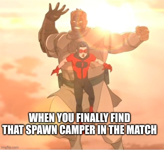 Conquest jumps Oliver | When you finally find that spawn camper in the match | image tagged in conquest jumps oliver | made w/ Imgflip meme maker