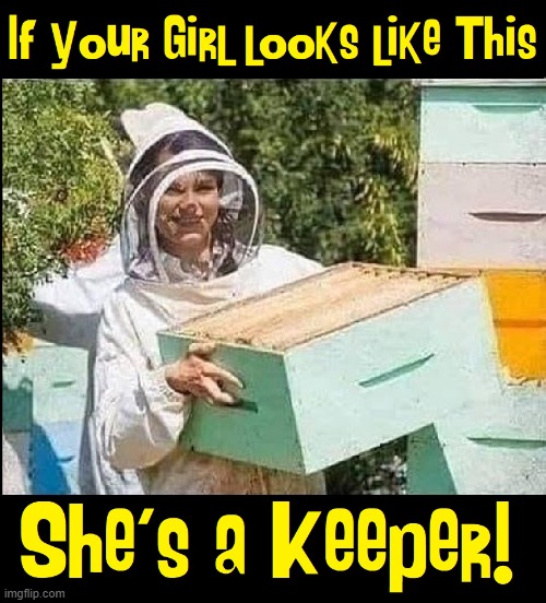 The Bees Knees and a lot more... | image tagged in vince vance,beekeeper,she's a keeper,memes,bees,your girlfriend | made w/ Imgflip meme maker