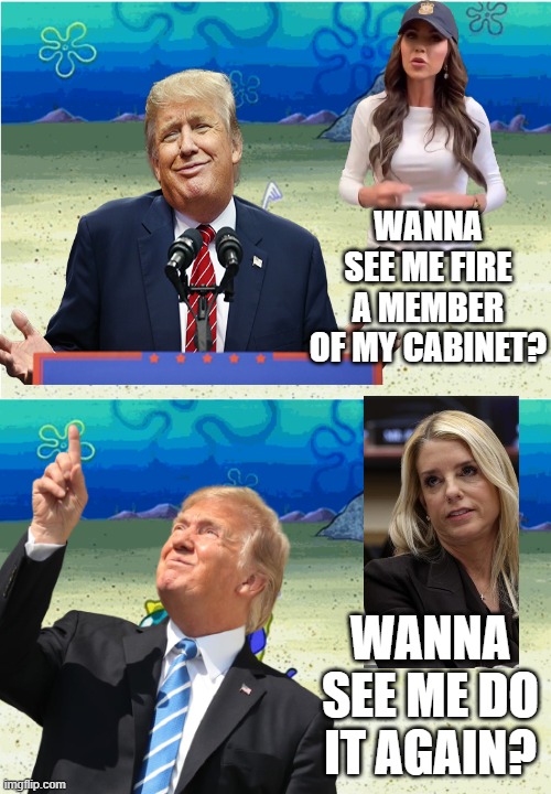 It's the First Term All Over Again | Wanna see me fire a member of my cabinet? Wanna see me do it again? | image tagged in trump,cabinet | made w/ Imgflip meme maker