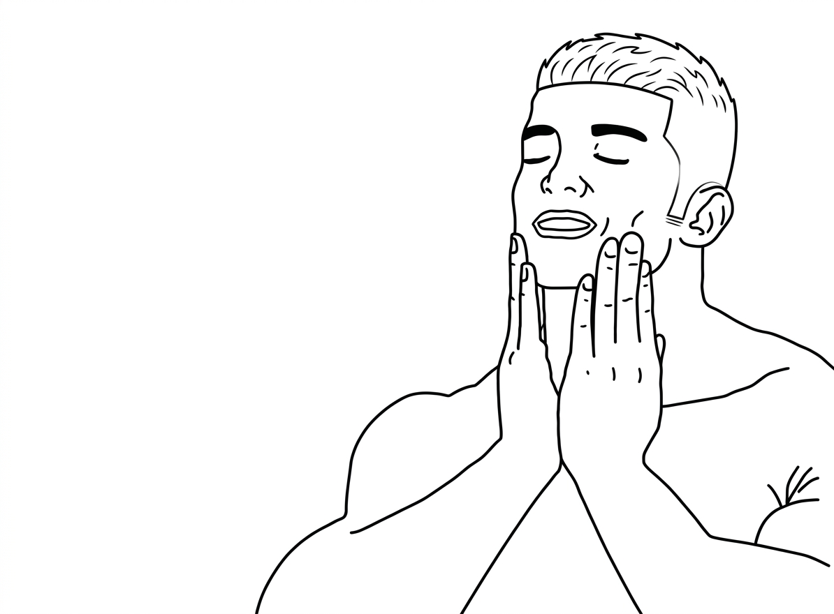 Man with hands on face *Now with hair! Blank Meme Template