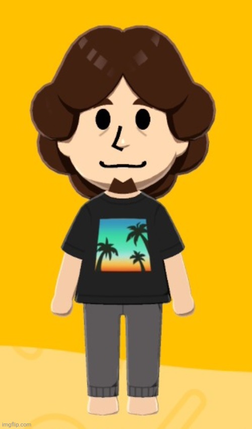 My Mii from the new Tomodachi Life demo (he/they) | image tagged in fat fuck | made w/ Imgflip meme maker