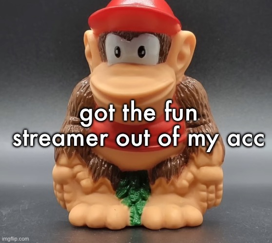 the idiot didn’t change the email so i reset my password with the “forgot password” thing when you log in | got the fun streamer out of my acc | image tagged in diddy kong | made w/ Imgflip meme maker
