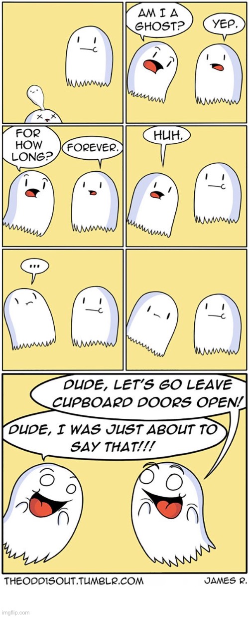 The Odd 1s Out | image tagged in comics,the odd 1s out,ghosts,forever,mischief,leave doors open | made w/ Imgflip meme maker