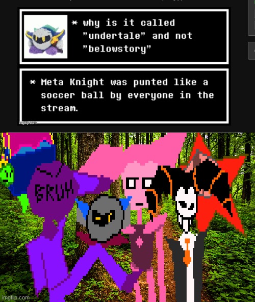 spriting random moments in the understream part one | image tagged in forest path | made w/ Imgflip meme maker