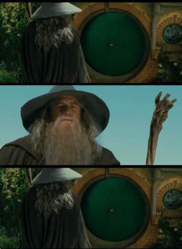 Gandalf Bilbo Door Blank Meme Template