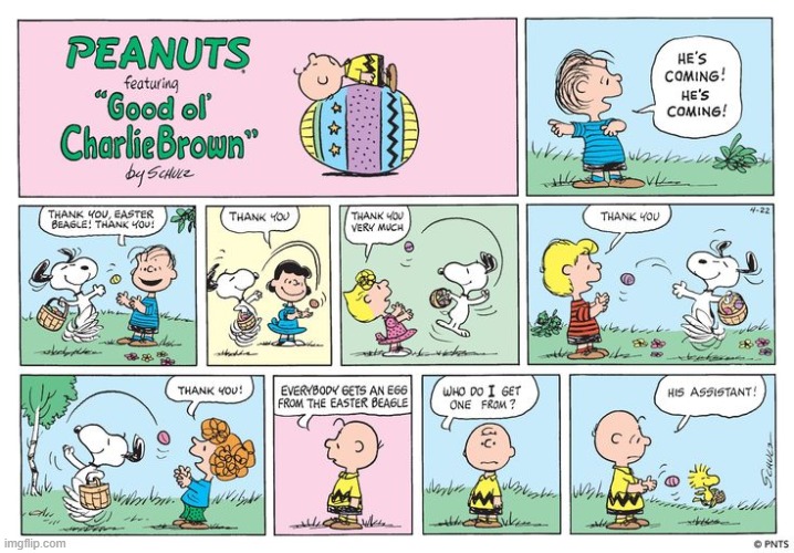 image tagged in peanuts,easter,beagle,snoopy,woodstock,assistant | made w/ Imgflip meme maker