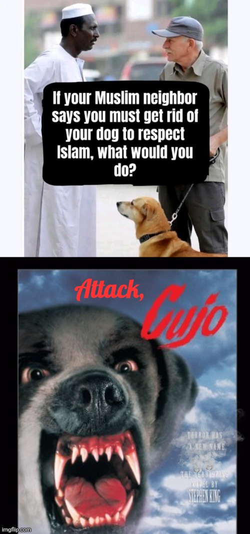 When your muzzie neighbor doesn't like dogs | Attack, | image tagged in dogs,muslims | made w/ Imgflip meme maker