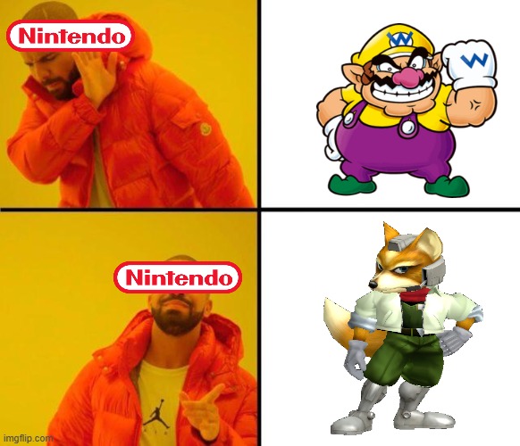 No spoilers | image tagged in drake meme,nintendo,wario,starfox,universal studios,illumination | made w/ Imgflip meme maker