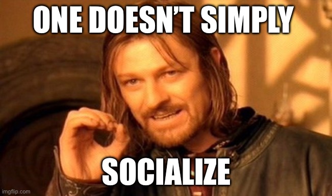 Socialism | One doesn’t simply; Socialize | image tagged in memes,one does not simply | made w/ Imgflip meme maker