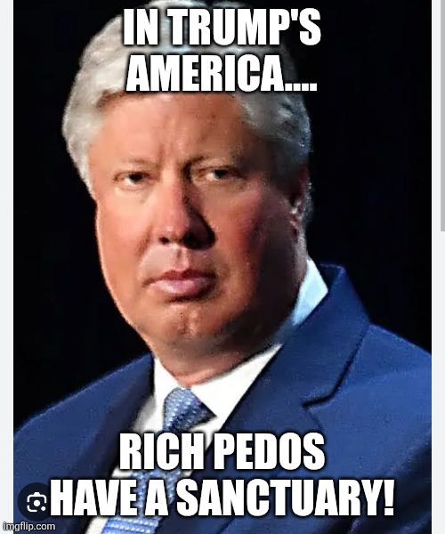 Sanctuary for pedos | In Trump's America.... Rich pedos have a sanctuary! | image tagged in donald trump,trump,maga,nevertrump,conservative,jeffrey epstein | made w/ Imgflip meme maker
