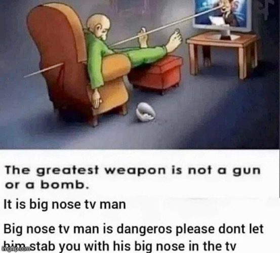 image tagged in memes,big nose tv man | made w/ Imgflip meme maker