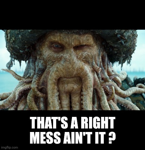 Davey Jones | That's a right mess ain't it ? | image tagged in davey jones | made w/ Imgflip meme maker