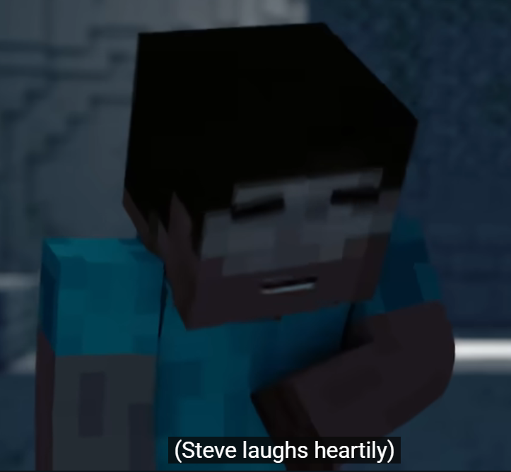 element animation steve laughing Blank Meme Template