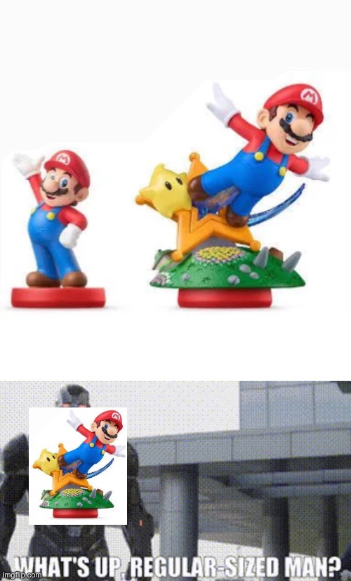 SMG amiibo size comparison | image tagged in size matters,mario,amiibo | made w/ Imgflip meme maker