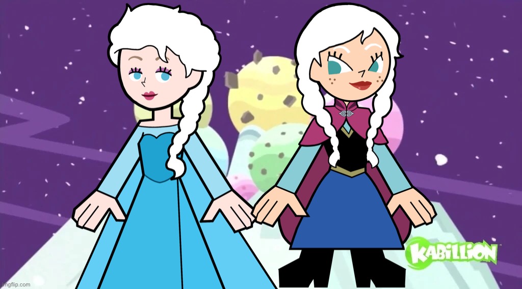 Elsa and Anna in Hero 108 Style | image tagged in terribly sweet sundae,disney princess,hero 108,elsa,anna,frozen | made w/ Imgflip meme maker