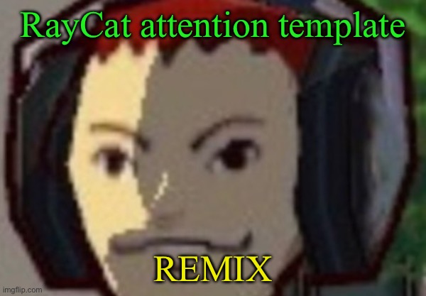 Gen Z Version | RayCat attention template; REMIX | image tagged in remix | made w/ Imgflip meme maker