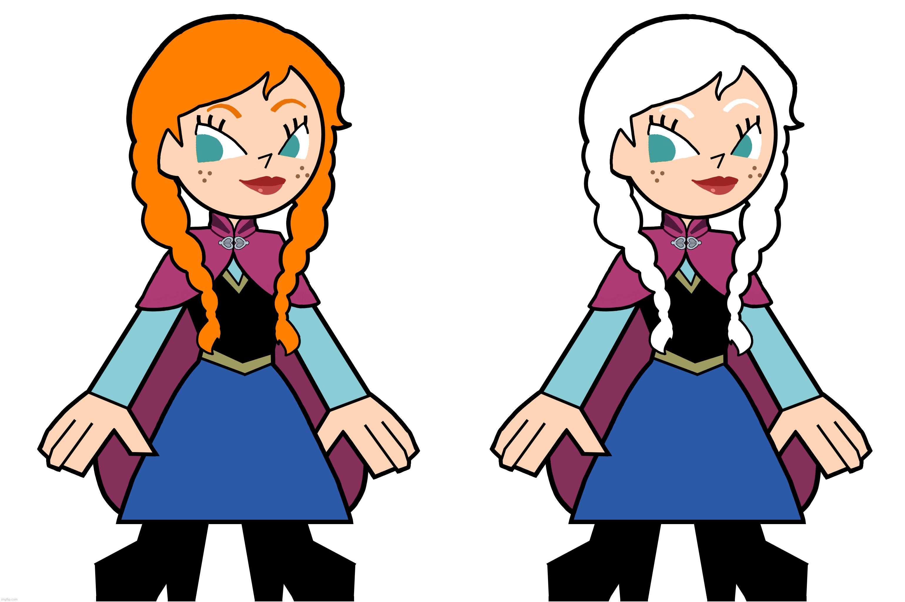 Princess Anna in Hero 108 Style | image tagged in hero 108,disney princess,frozen,anna frozen,frozen anna,hair color | made w/ Imgflip meme maker