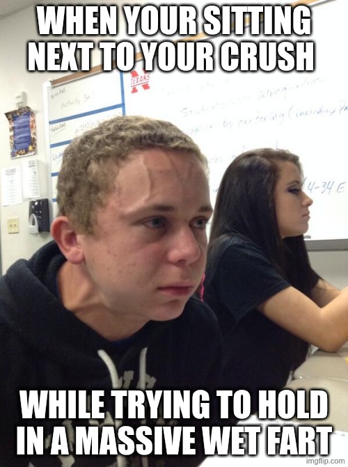 Hold fart | when your sitting next to your crush; while trying to hold in a massive wet fart | image tagged in hold fart | made w/ Imgflip meme maker