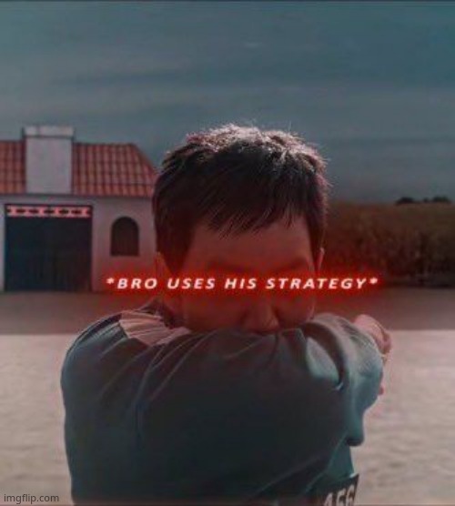 Bro uses his strategy | image tagged in bro uses his strategy | made w/ Imgflip meme maker