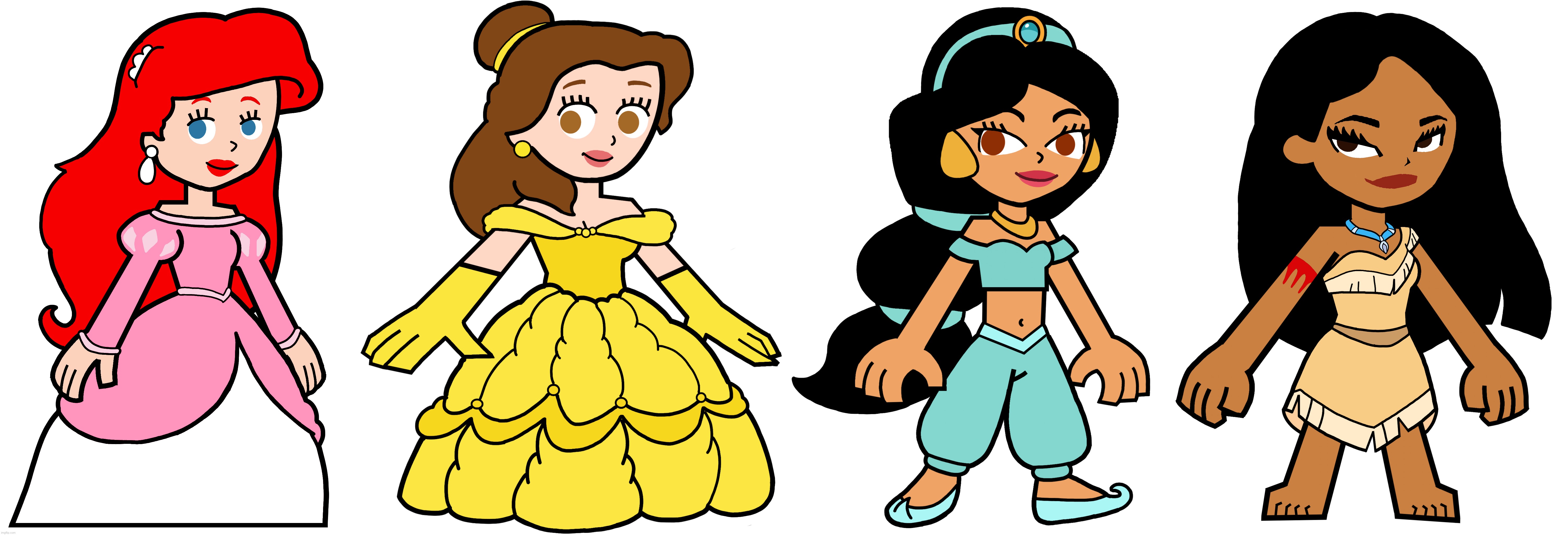 Ariel Belle Jasmine and Pocahontas In Hero 108 Style | image tagged in hero 108,disney princesses,disney princess,disney,princess,princesses | made w/ Imgflip meme maker