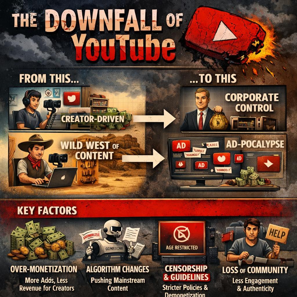 The "downfall" of YouTube Blank Meme Template