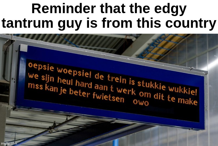 Reminder that the edgy tantrum guy is from this country | made w/ Imgflip meme maker