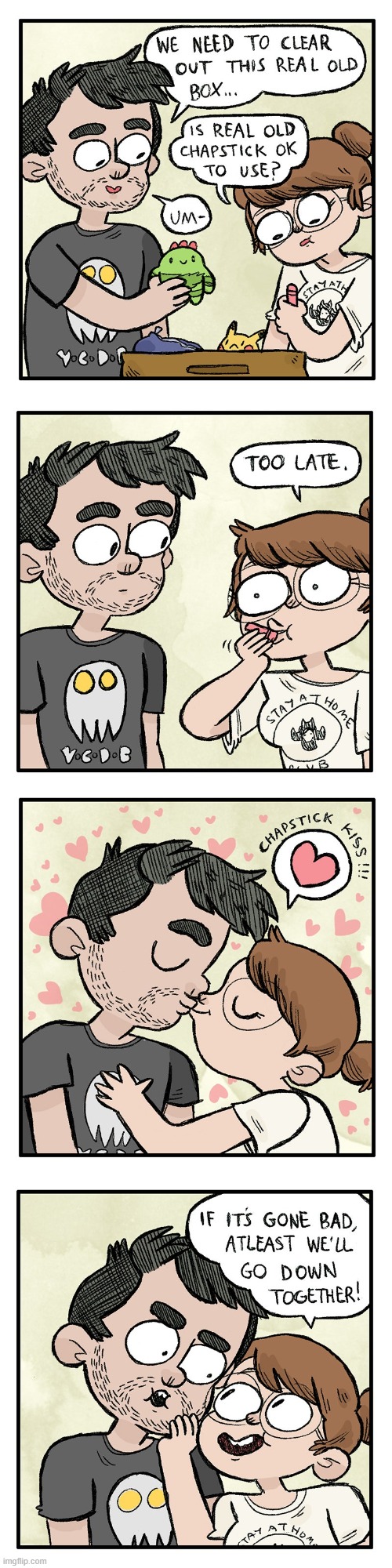 image tagged in old,box,chapstick,lip gloss,down,together | made w/ Imgflip meme maker