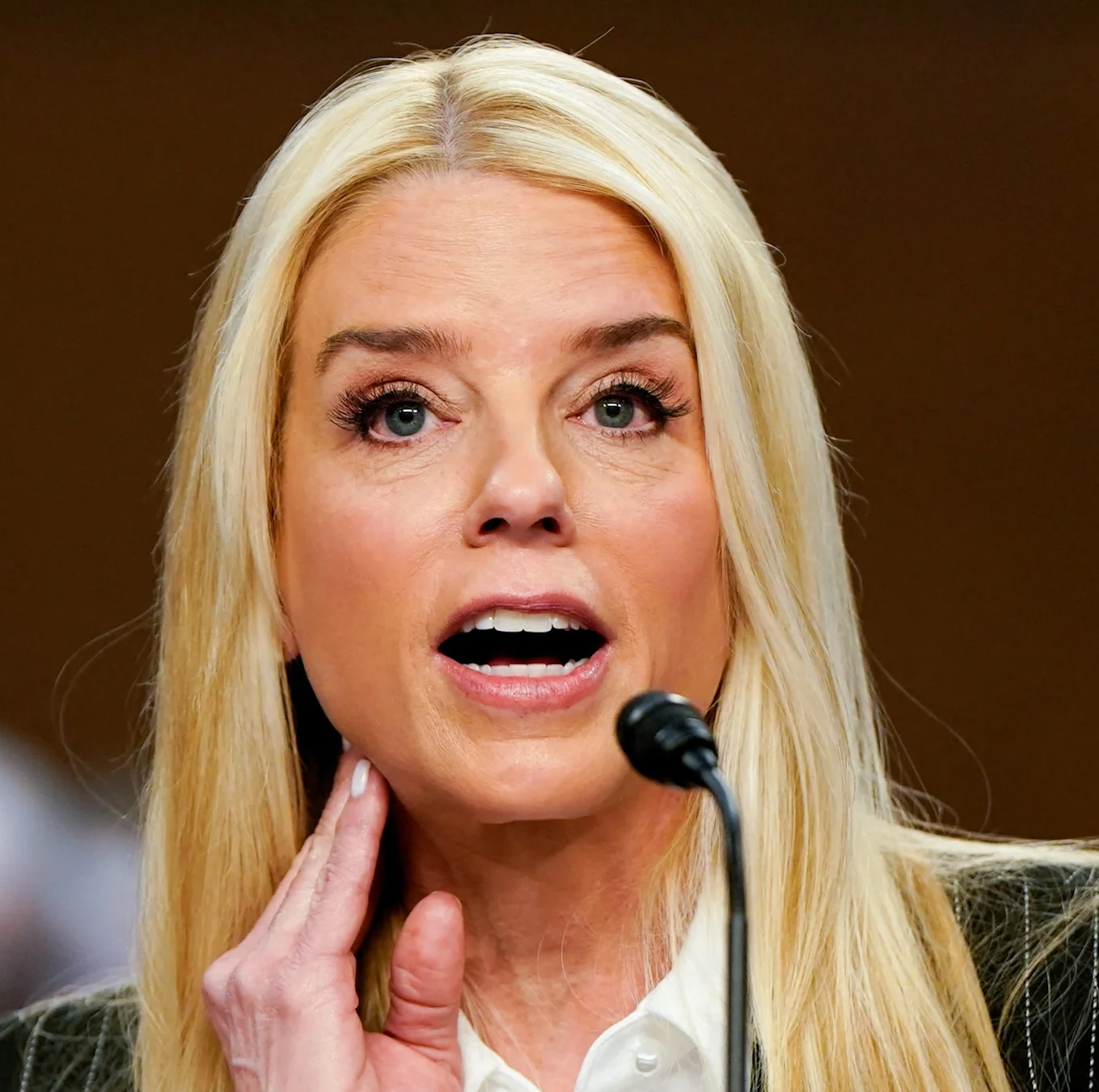 Pam Bondi testifying Blank Meme Template