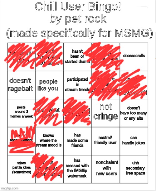 not even ONE bingo | image tagged in chill bingo by your local petrock | made w/ Imgflip meme maker