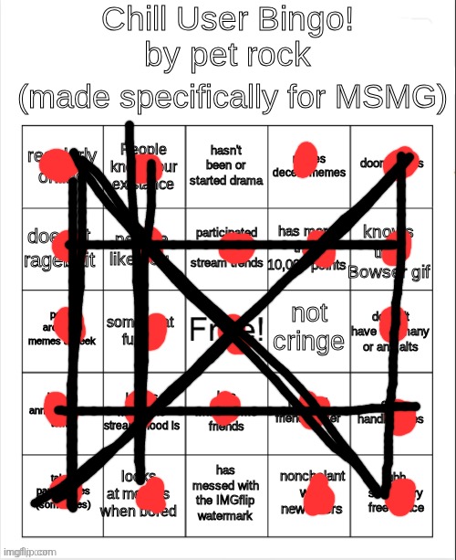 Chill Bingo by your local PetRock :> | image tagged in chill bingo by your local petrock,remix | made w/ Imgflip meme maker