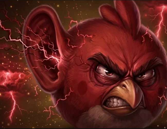 angry bird with ear open angy Blank Meme Template