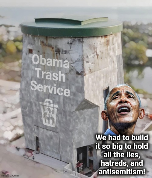 We had to build
it so big to hold
all the lies,
hatreds, and
antisemitism! | image tagged in memes,obama,presidential center,chicago,democrats,antisemitism | made w/ Imgflip meme maker