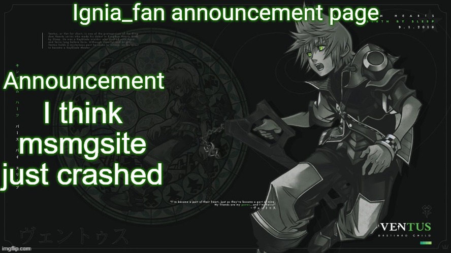 Ignia_fan announcement page 2024 | I think msmgsite just crashed | image tagged in ignia_fan announcement page 2024 | made w/ Imgflip meme maker