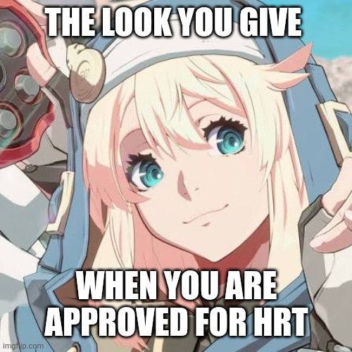 Bridget | The look you give; When you are approved for Hrt | image tagged in bridget | made w/ Imgflip meme maker