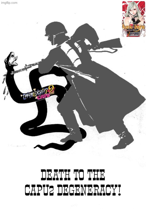 Death to the capu2 degeneracy! Anti R+V capu2 propaganda (don’t glorify animal cruelty or violence) Rosario + Vampire meme 17 | image tagged in rosario vampire,propaganda,anime,manga | made w/ Imgflip meme maker